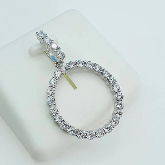 925 Sterling Silver Cubic Zirconia Initial Pendant, UU1P6A6181